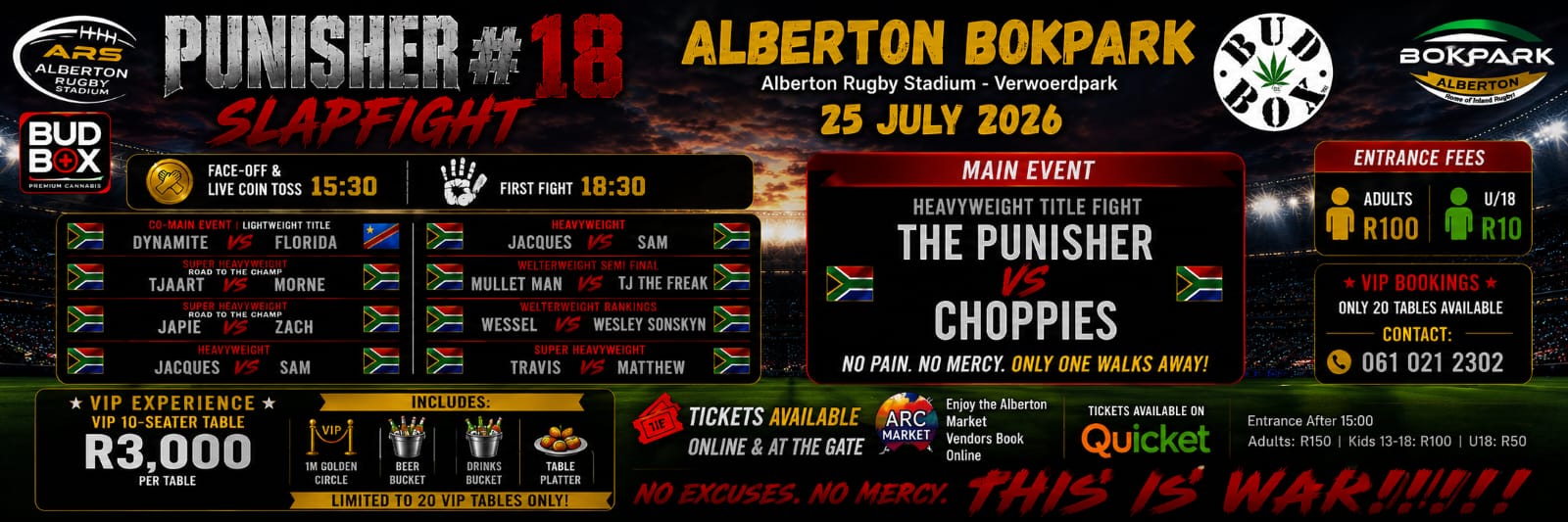 PUNISHER Alberton Rugby Stadium
