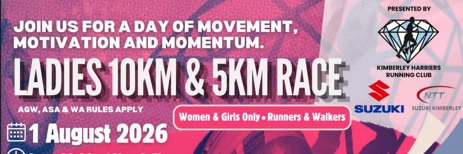 Kimberley Harriers Ladies 10km Race 2026