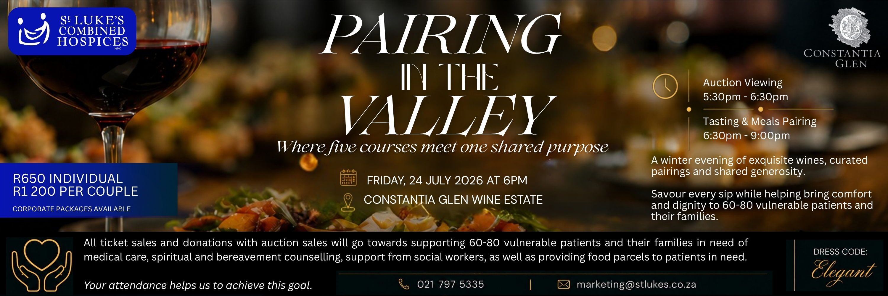 St Luke's Combined Hospices - Wine Pairing in the Valley Dinner Auction Fundraiser