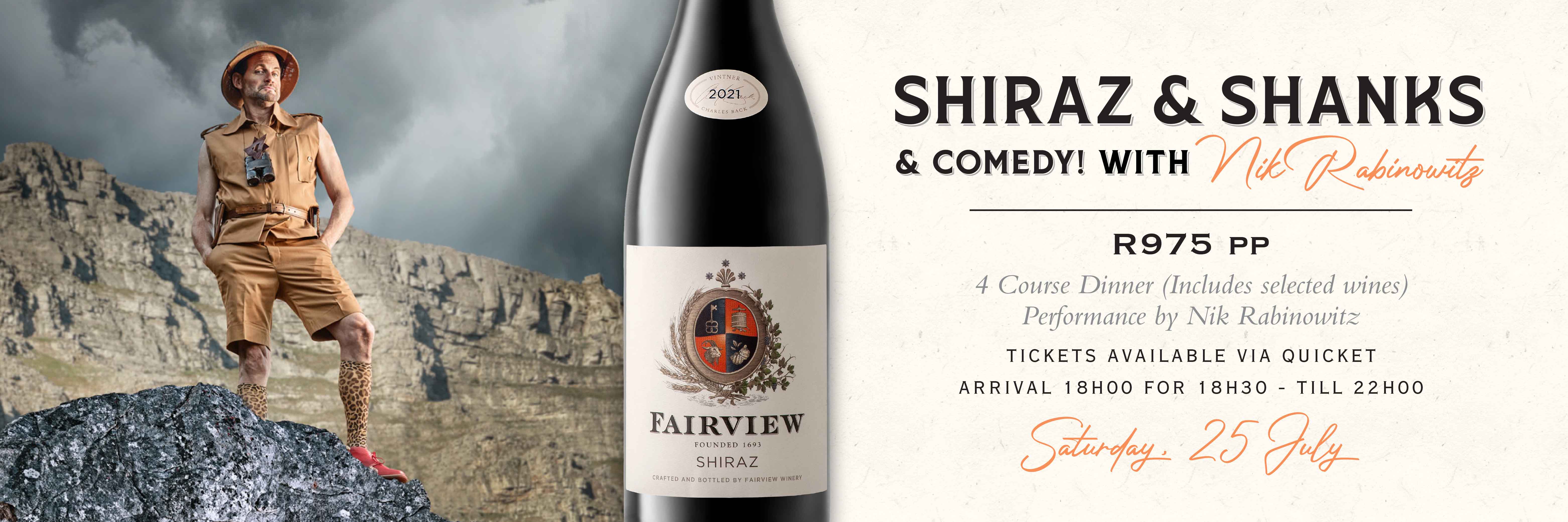 Goatshed Winter Dinners | Shiraz & Shanks... and Comedy with Nik Rabinowitz