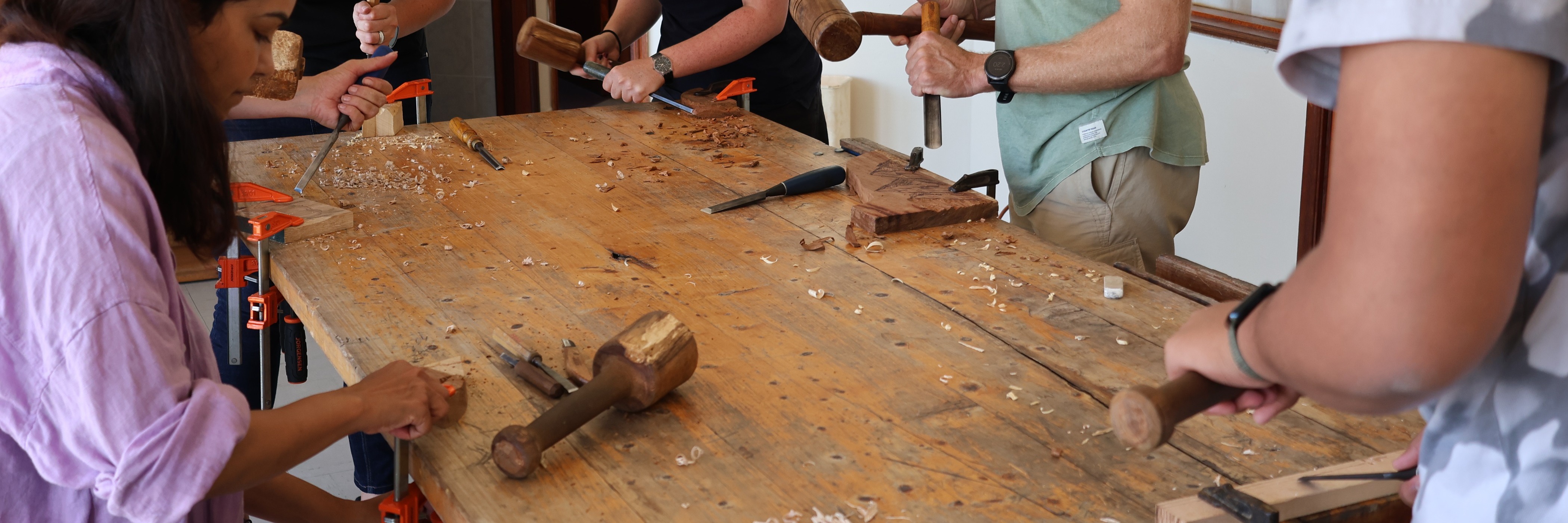 Woodcarving workshop at Mercury School of Woodwork (August)