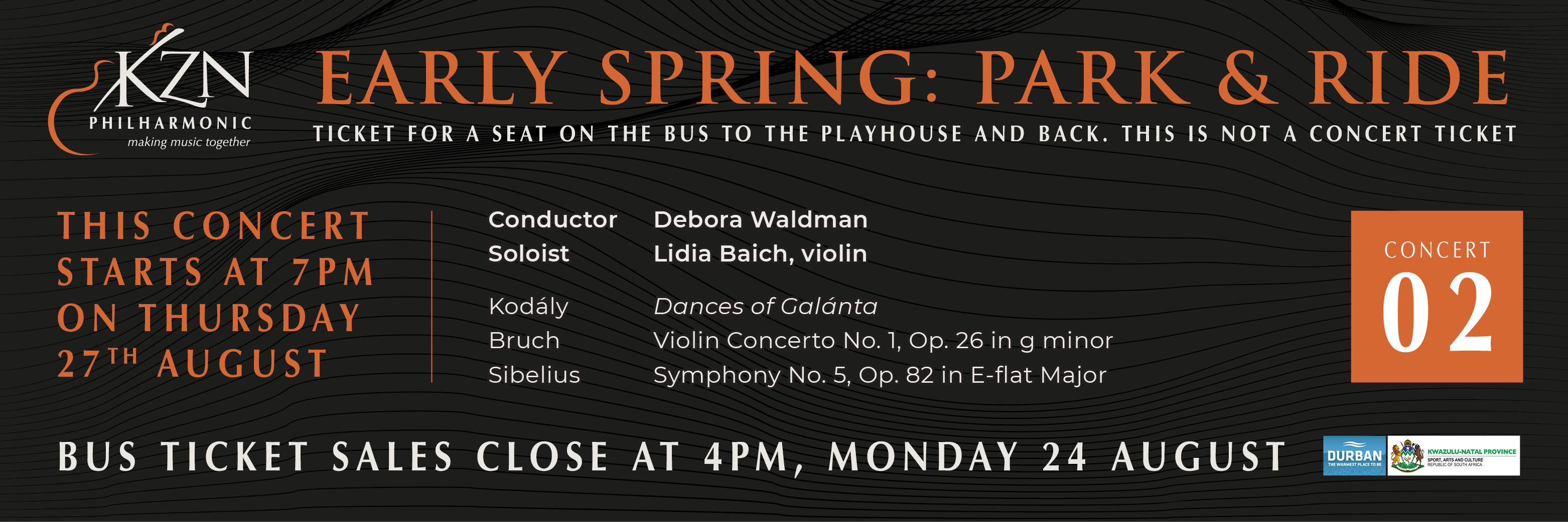 KZN Philharmonic Orchestra 2026 EARLY SPRING Park & Ride Concert 2