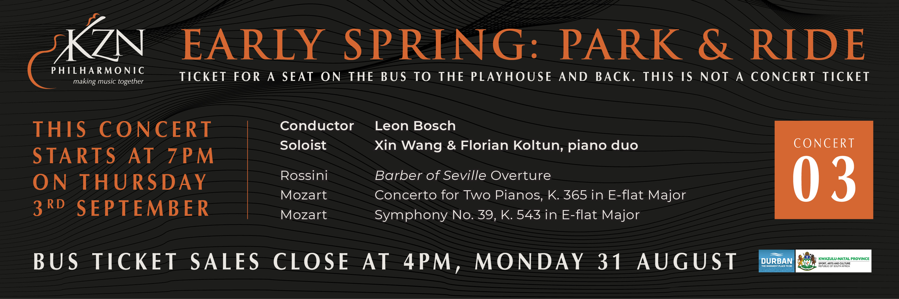 KZN Philharmonic Orchestra 2026 EARLY SPRING Park & Ride Concert 3