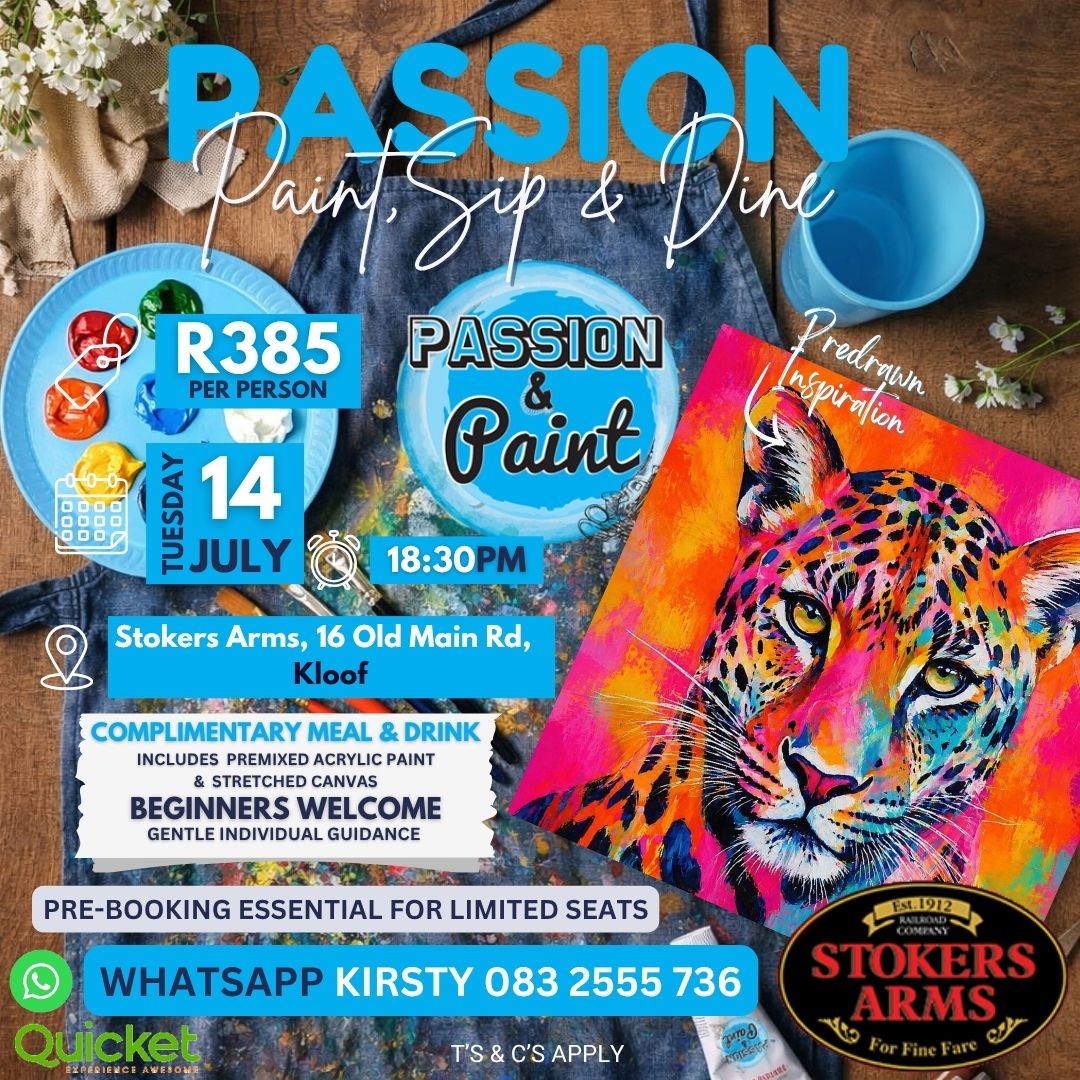 Passion Paint , Sip and Dine - Leopard