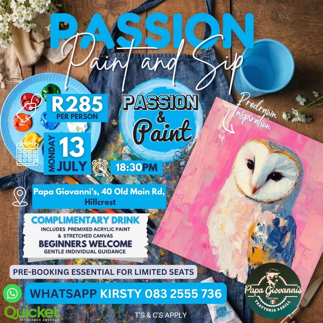 Passion Paint and Sip - Barn Owl