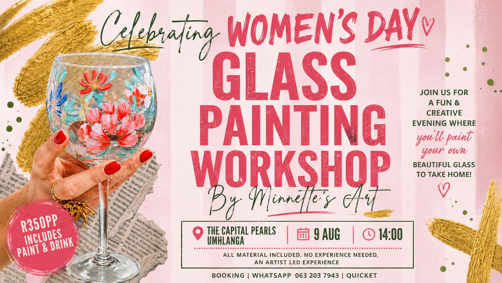 Glass Painting Workshop - Women's Day - The Capital Pearls -