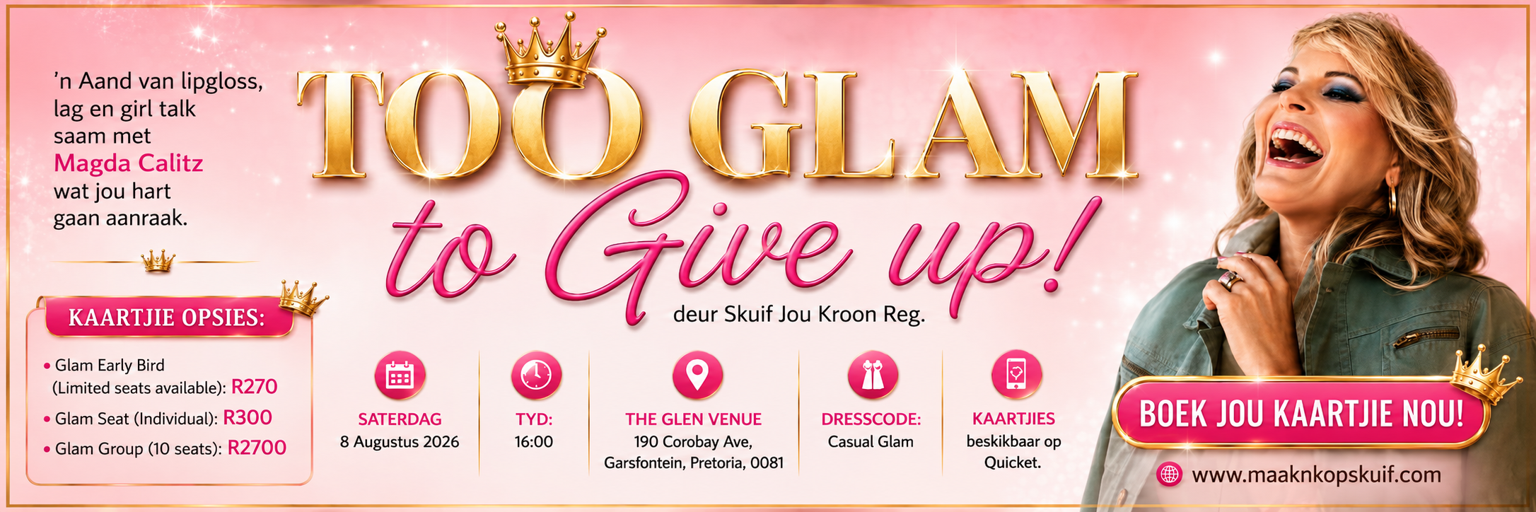 TOO GLAM TO GIVE UP!!                                                                         Women's Month Experience | Pretoria