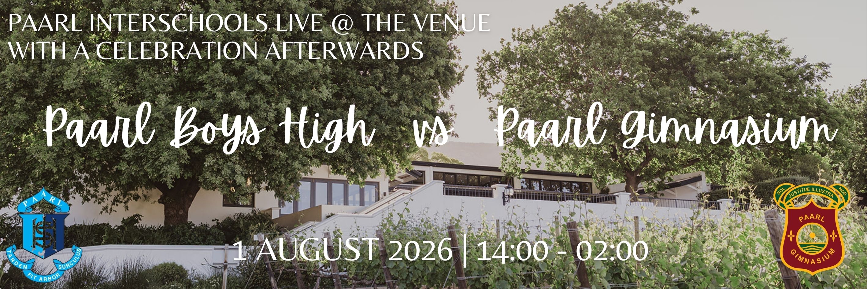 Paarl Interschools 2026 - Livestream & Afterparty at The Venue Paarl