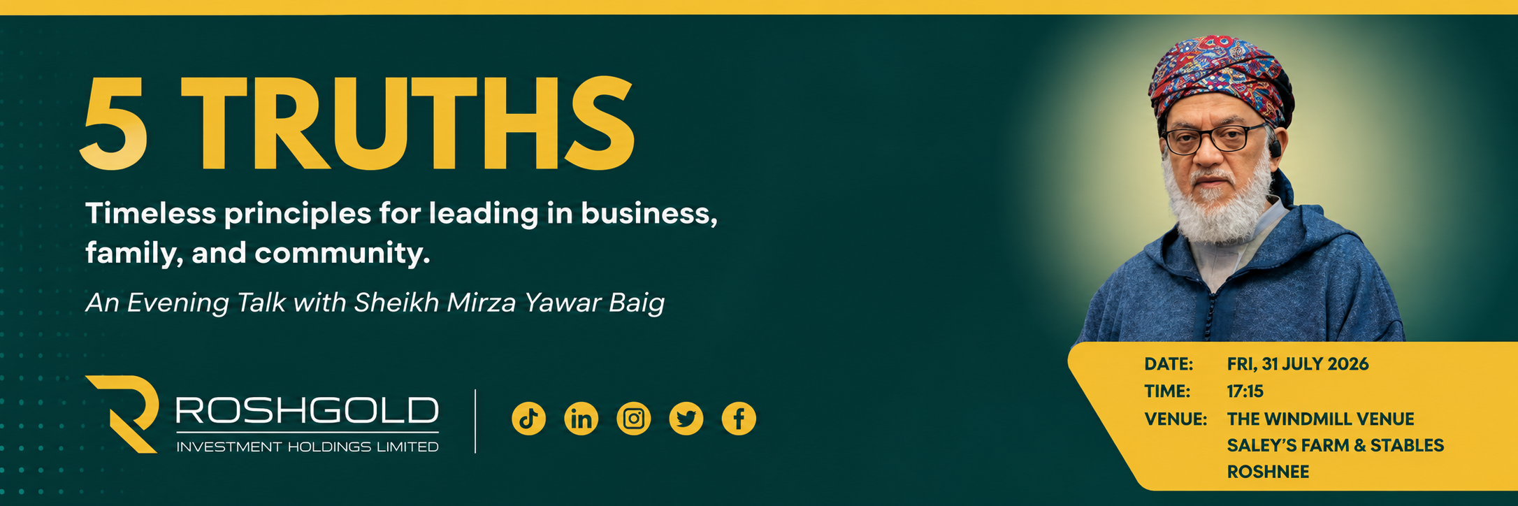 5 Truths- Yawar Baig Evening Talk hosted by Roshgold