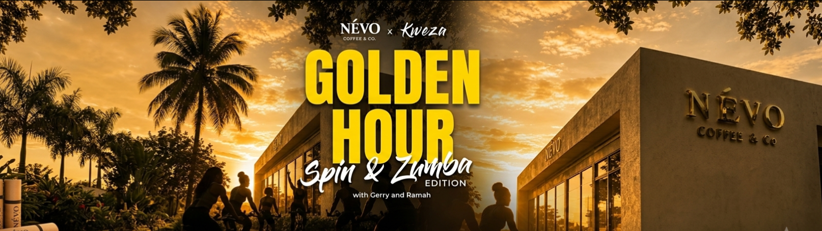 Névo Coffee & Co. first edition of Golden Hour: Spin & Zumba.