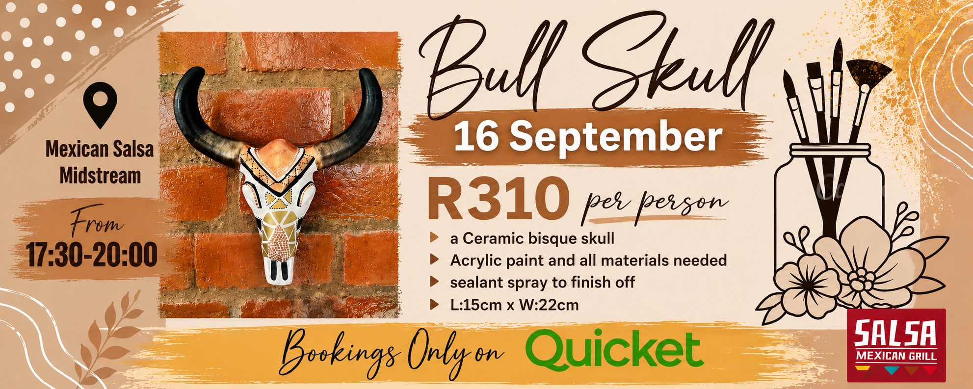 Bull Skull Ceramic Paint Salsa Midstream
