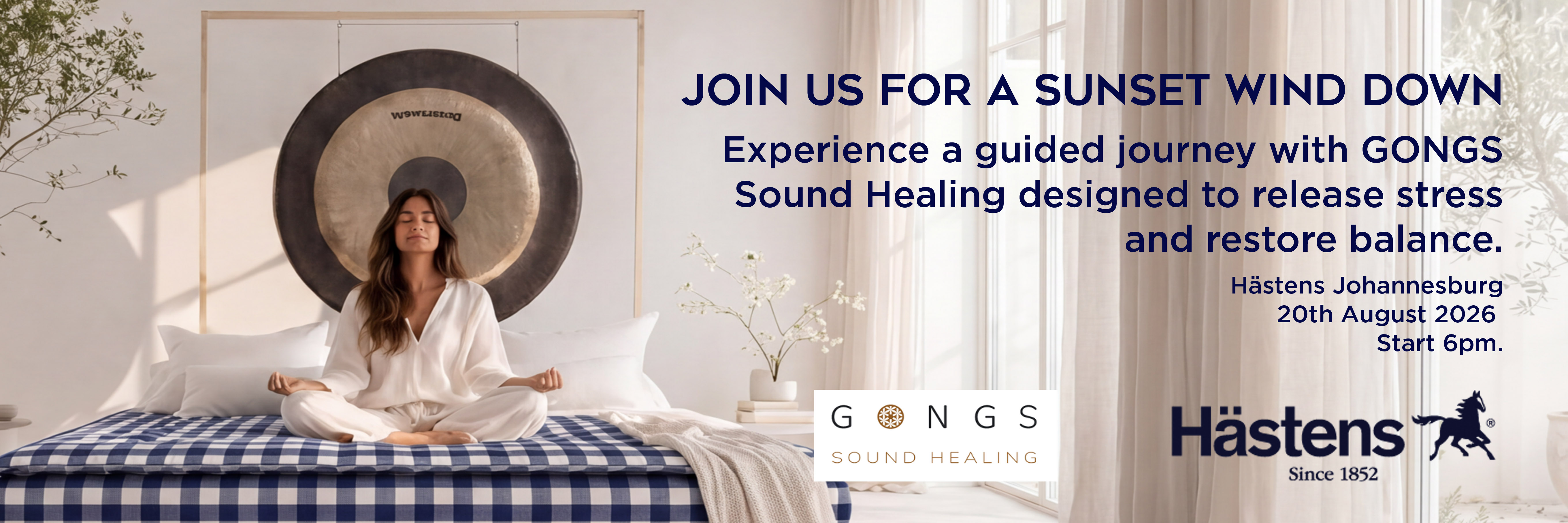 Hästens JHB with Gongs sound healing in Melrose. @soundofgongs