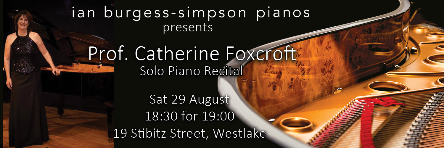 Catherine Foxcroft Solo Piano Recital at Ian Burgess-Simpson Pianos