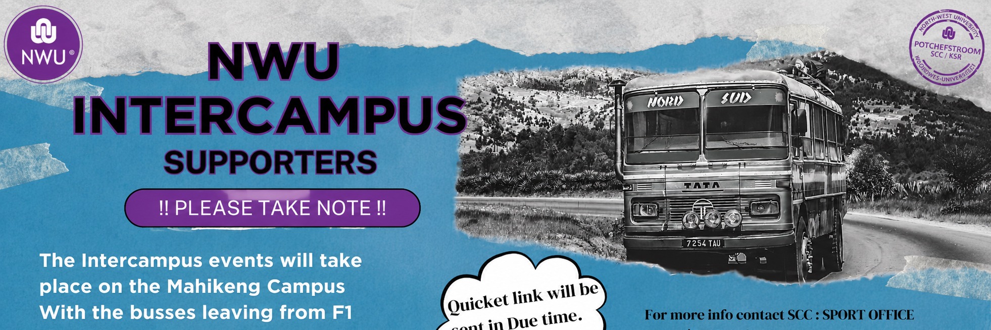 NWU SRC Inter-Campus Sports Day 2026 – Supporters Trip (Potchefstroom Campus)