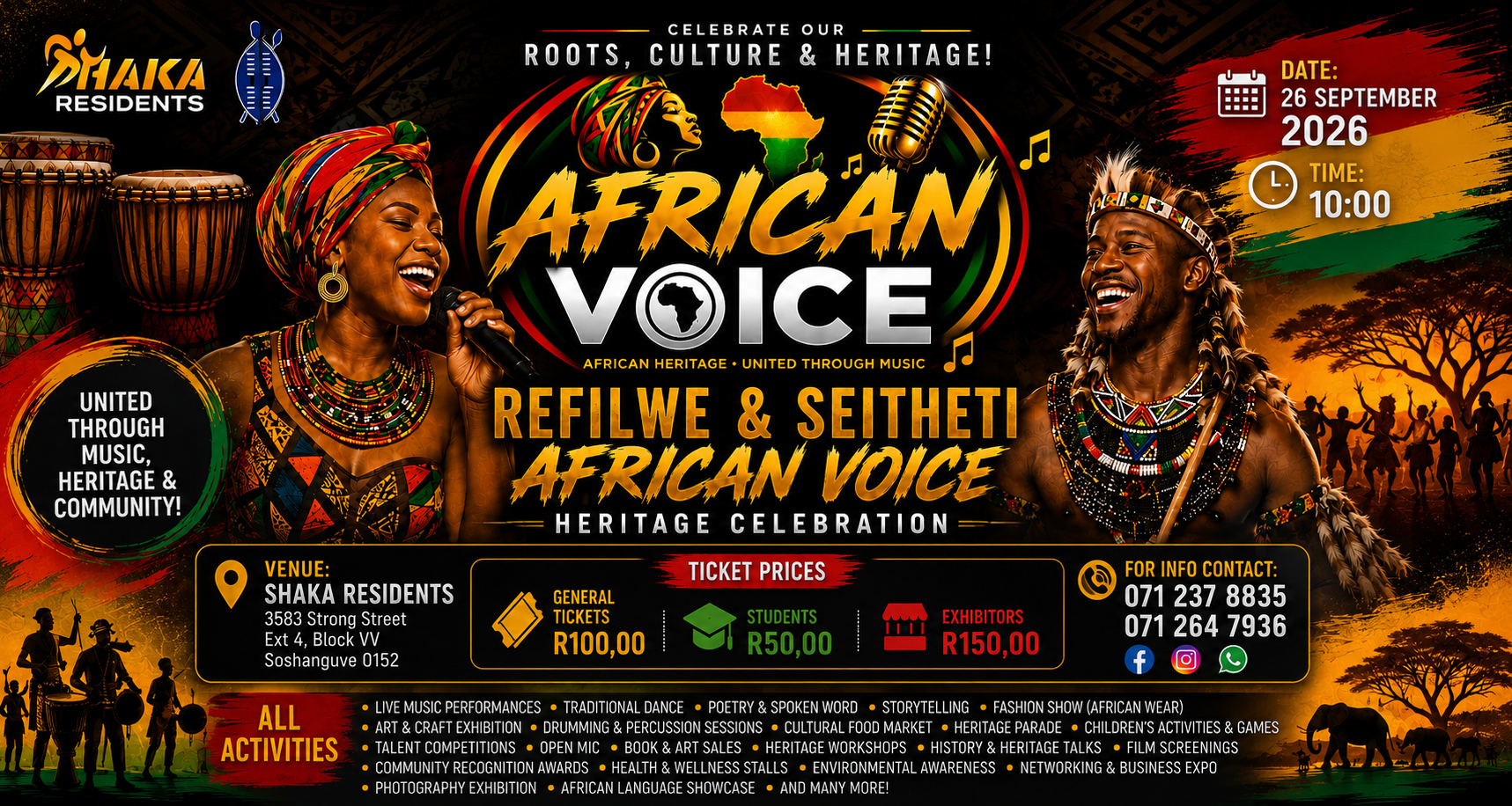 Refilwe and Seitheti African Voice. Heritage Celebration