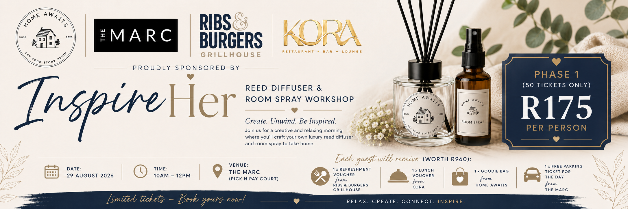 Inspire Her - Reed Diffuser & Room Spray Workshop  THE MARC SANDTON