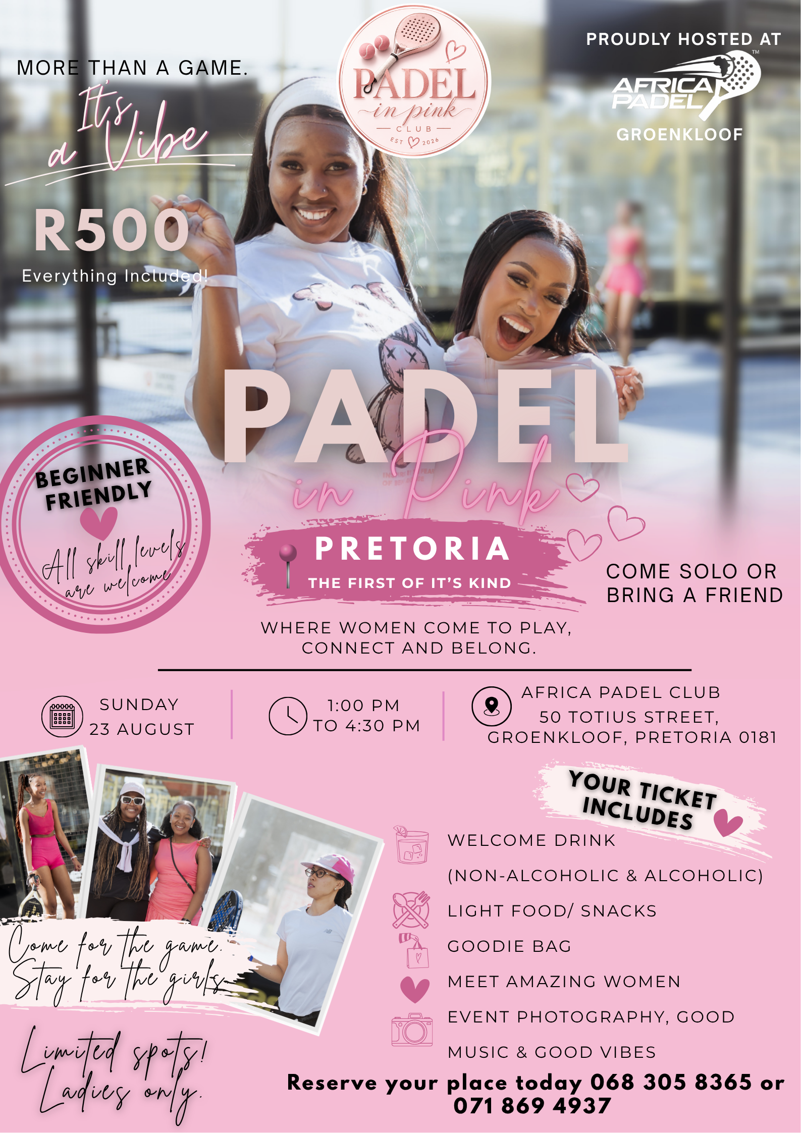 Padel in Pink Pretoria