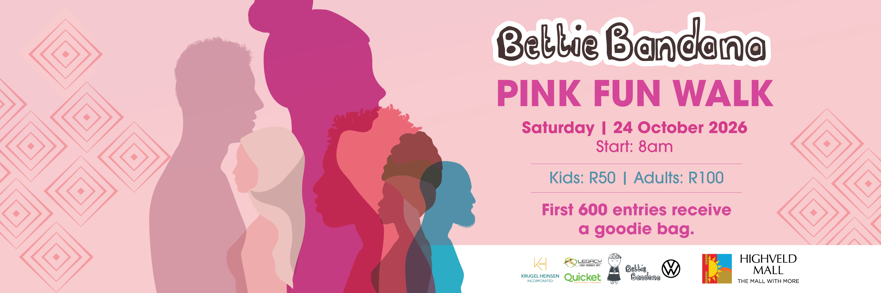 Bettie Bandana PINK FUN WALK