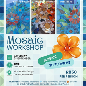 Workshops at Montebello, 3D Flower Mosaic Workshop 5 September 2026
