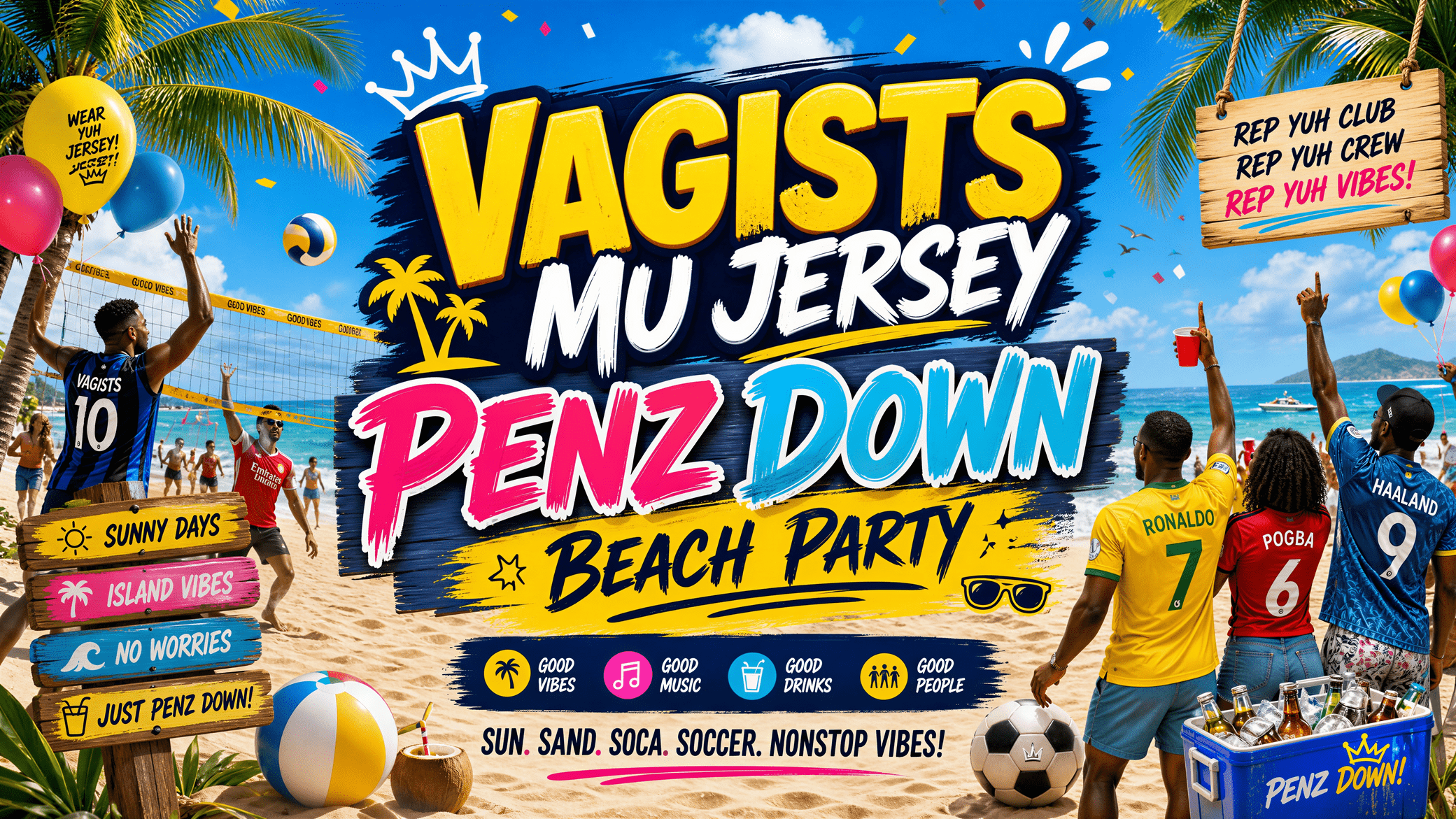VACISTS MU JERSEY PENS DOWN BEACH PARTY
