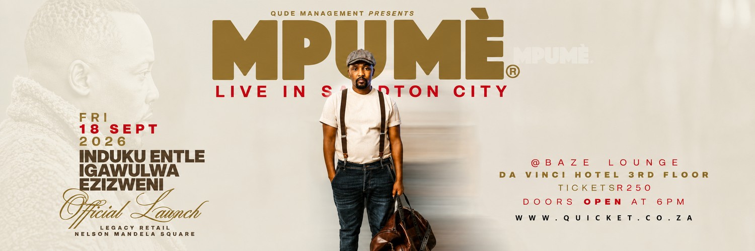 MPUME LIVE in Sandton City at Bazelounge on 18 September 2026