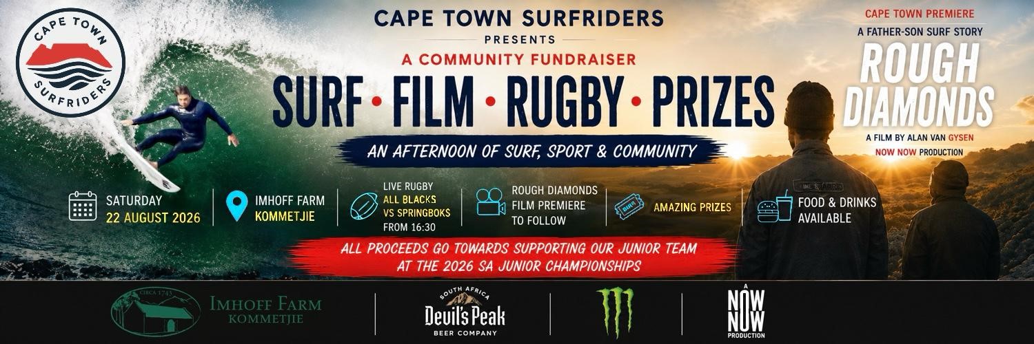 Cape Town Surfriders Community Fundraiser: Rugby, Surf Film & Prizes