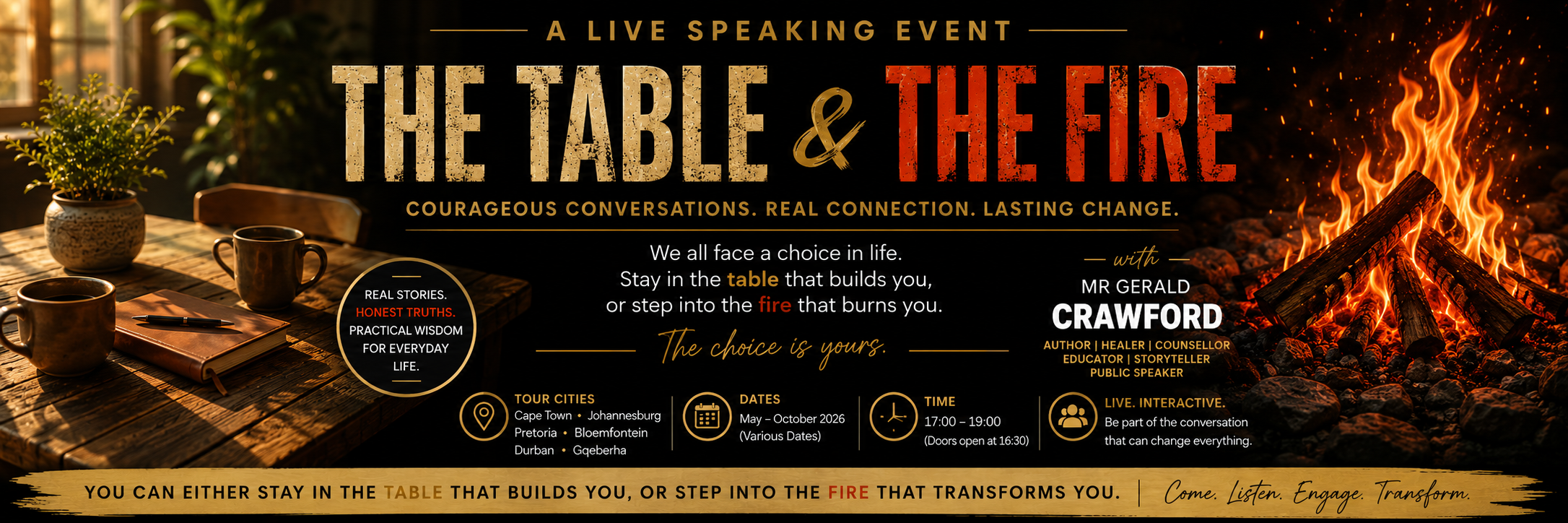 ON THE TABLE OR IN THE FIRE Event in Bloemfontein