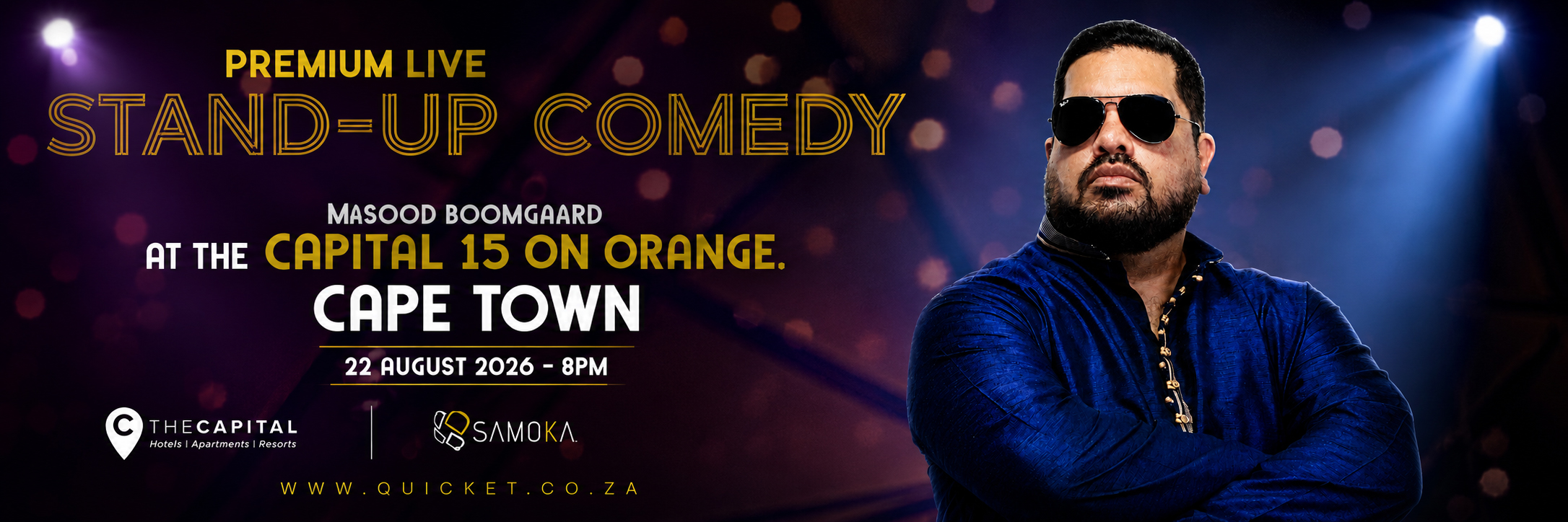Masood Boomgaard LIVE in Cape Town at The Capital 15 on Orange, Cape Town 22 August 2026