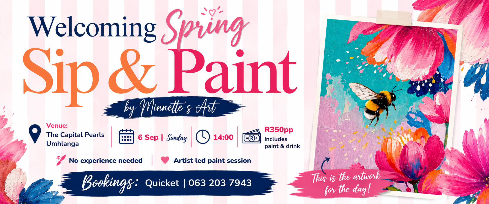 Sip & Paint - Celebrating Spring - The Capital Pearls Umhlanga