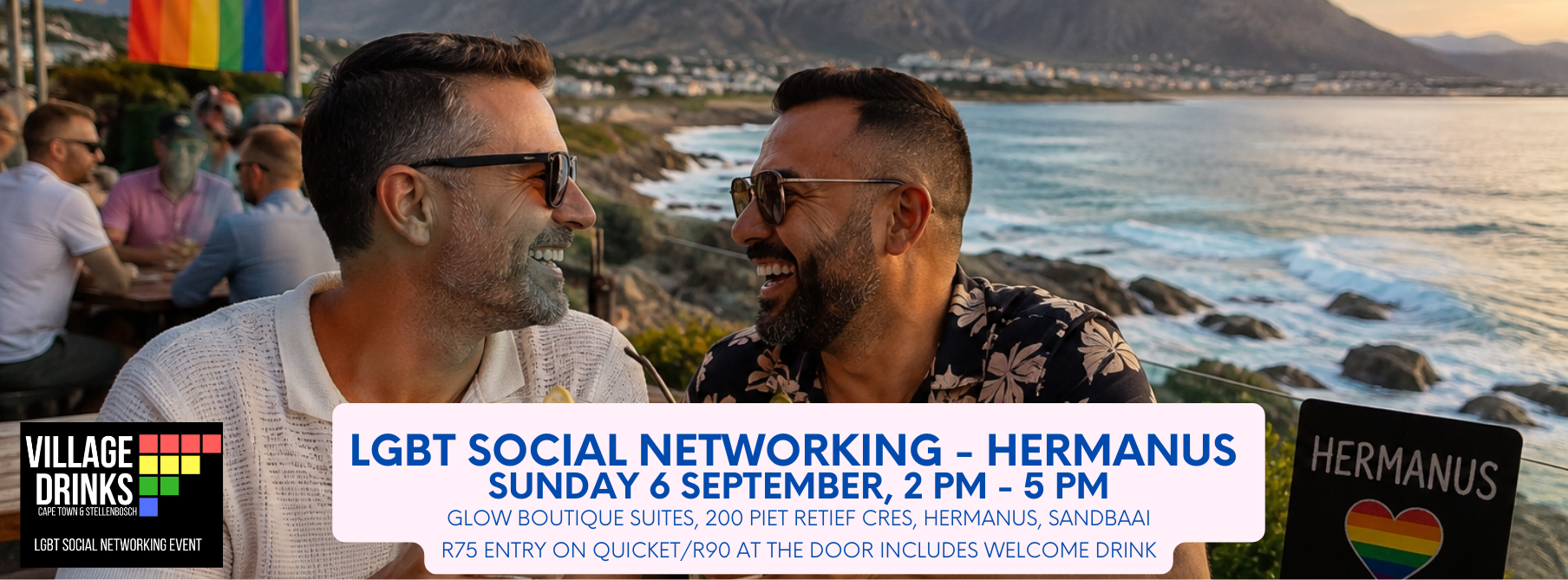 LGBT Networking Drinks - Hermanus - Sunday 6 September @ Glow Suites Hermanus