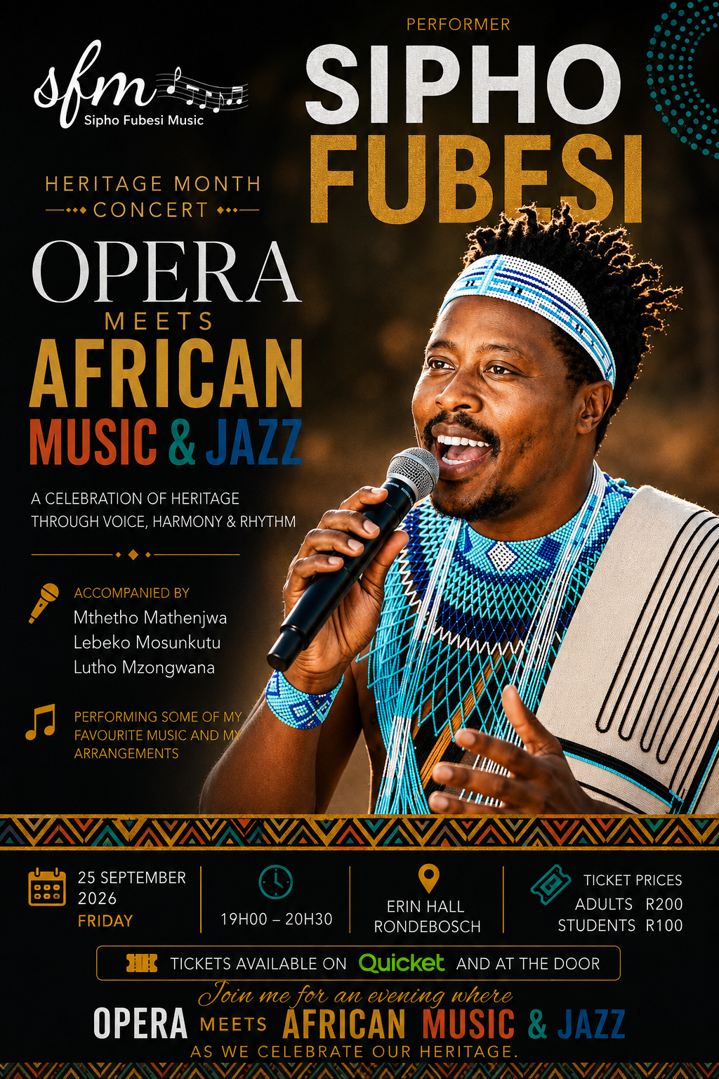 Sipho Fubesi Celebrates Heritage Month (Opera Meets African Music and Jazz)
