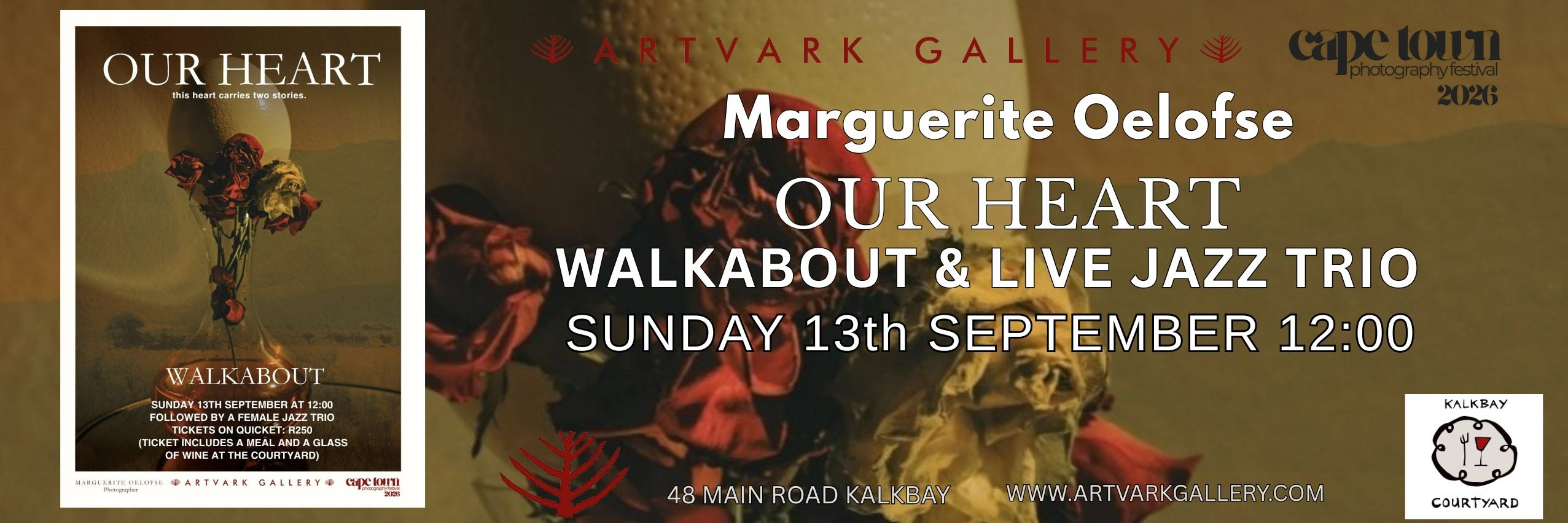 MARGUERITE OELOFSE - OUR HEART.  Walkabout, talk and Live Jazz Trio.