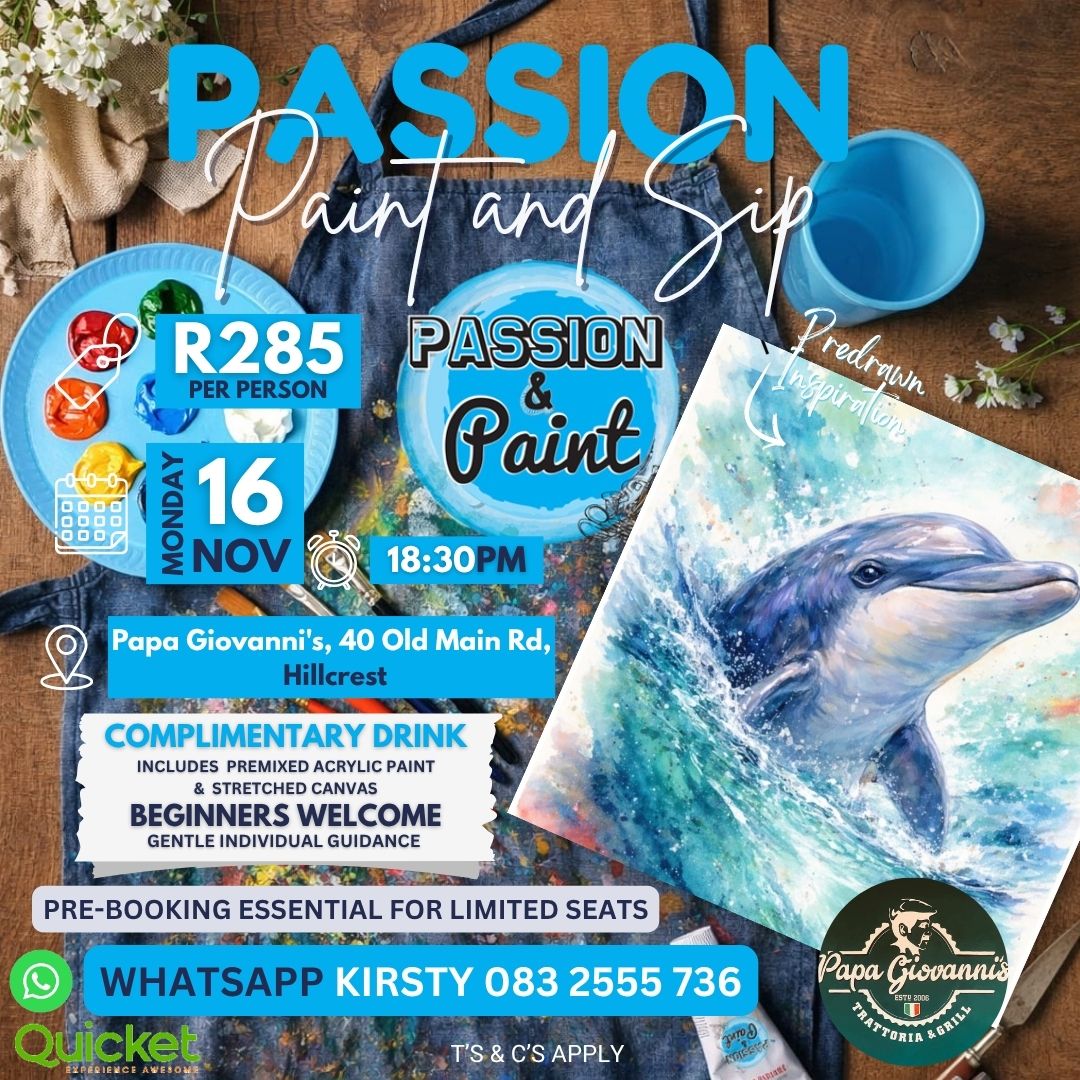 Passion Paint and Sip - Dolphin Dreams