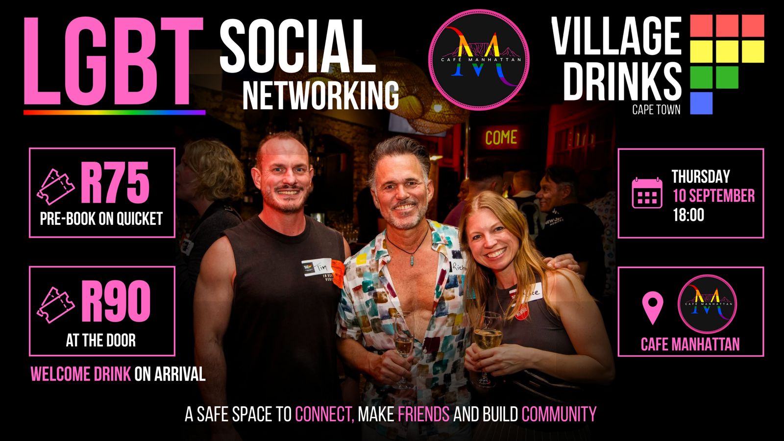 LGBT Social Networking - Cape Town - Thursday 10 September 2026 @ Cafe Manhattan
