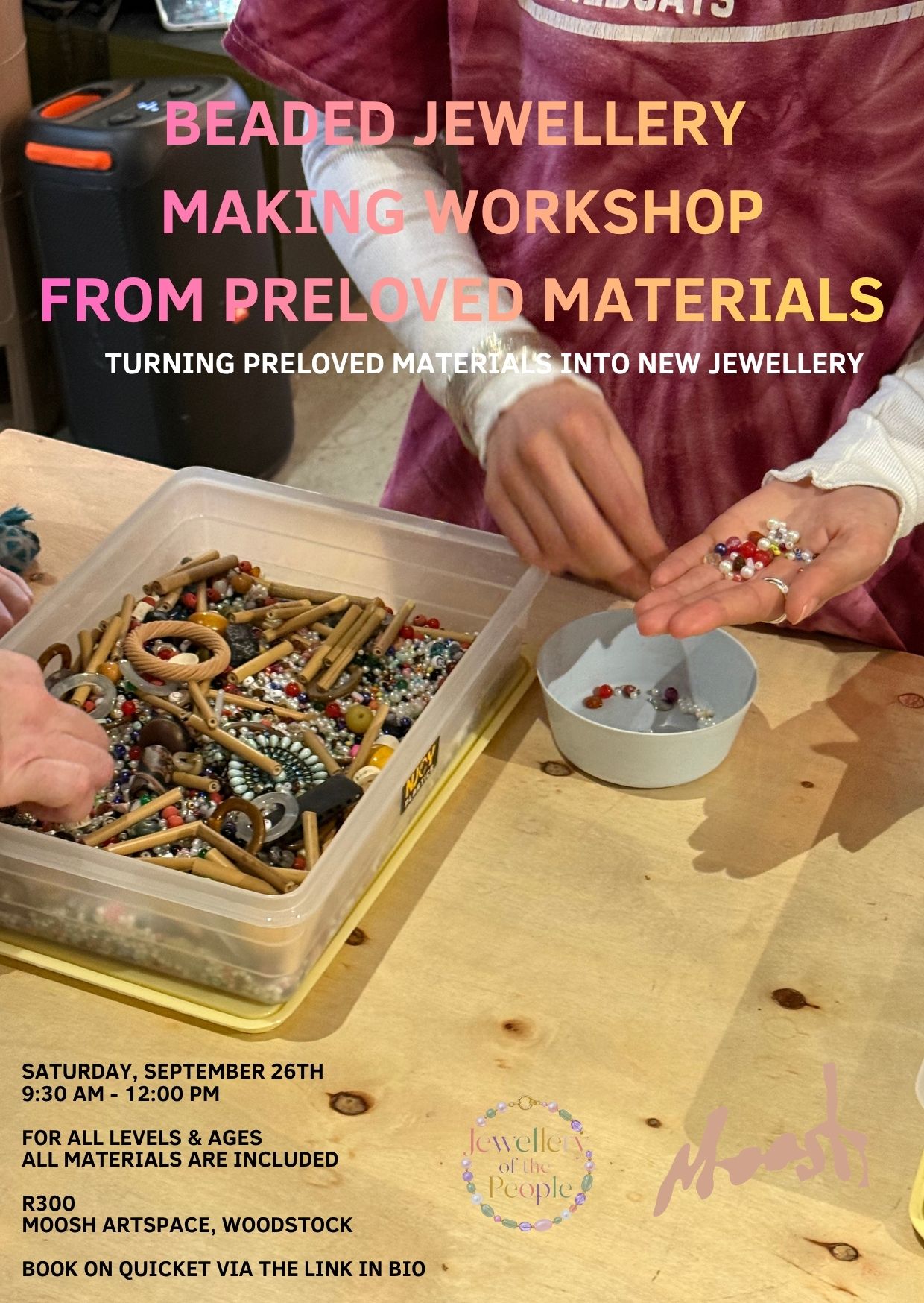 Beaded Jewellery  Making Workshop From Preloved Materials