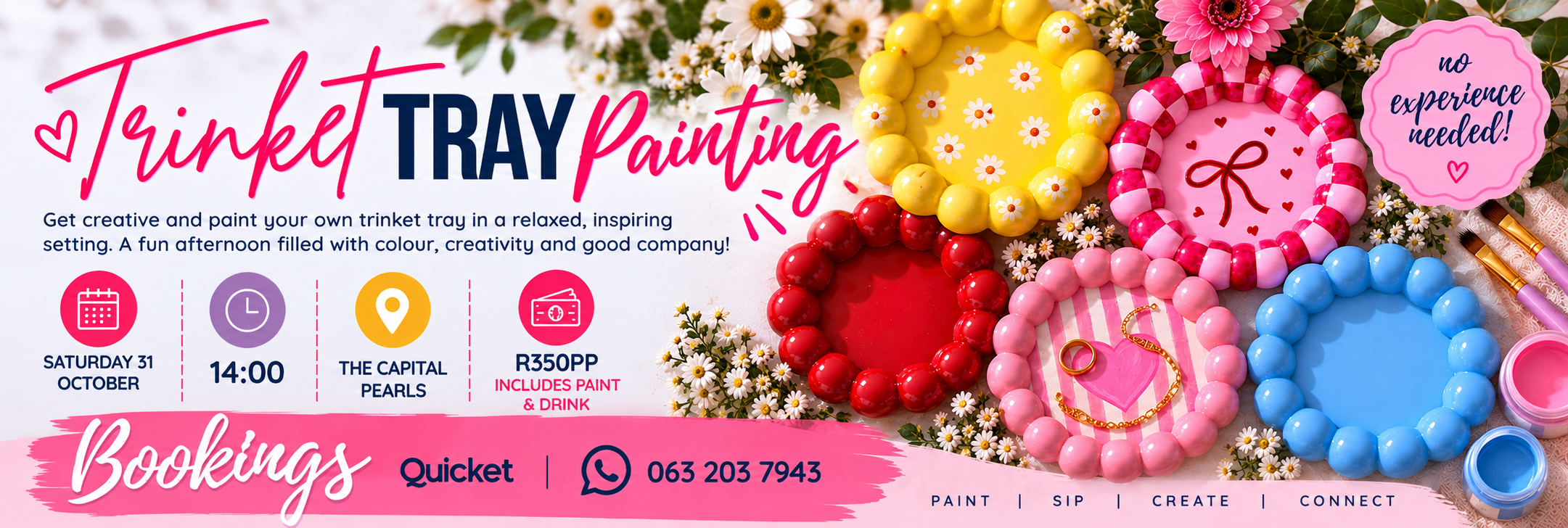 Trinket Tray Painting - The Capital Pearls Umhlanga -