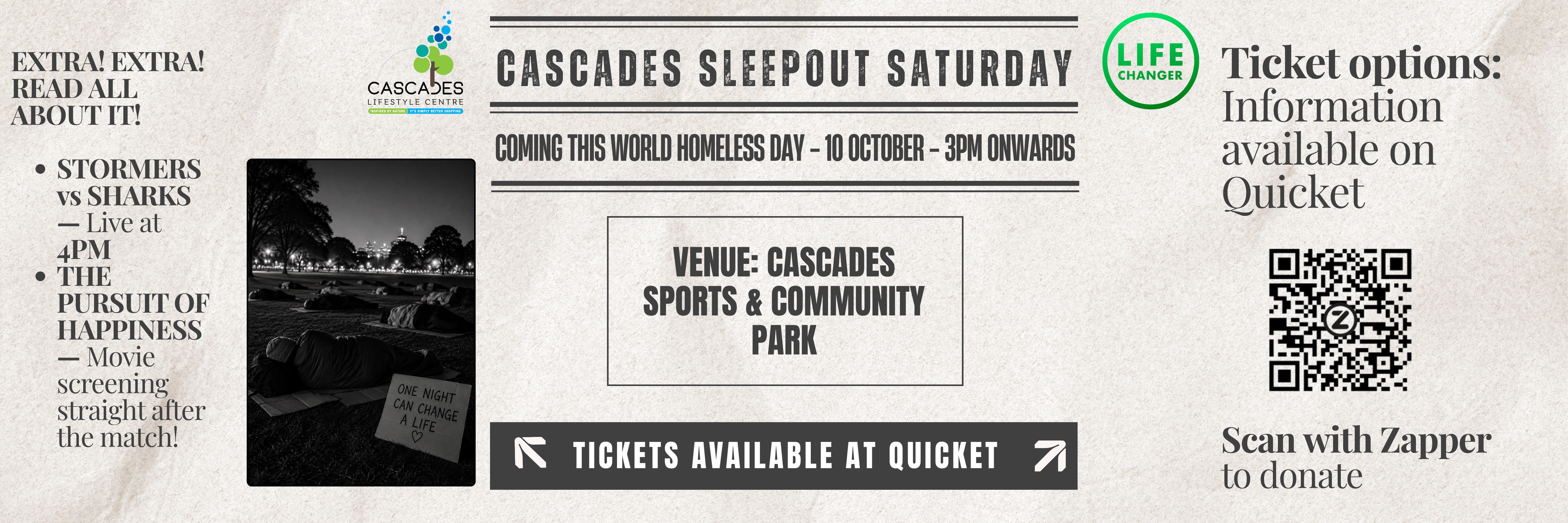 Cascades Sleep Out Saturday