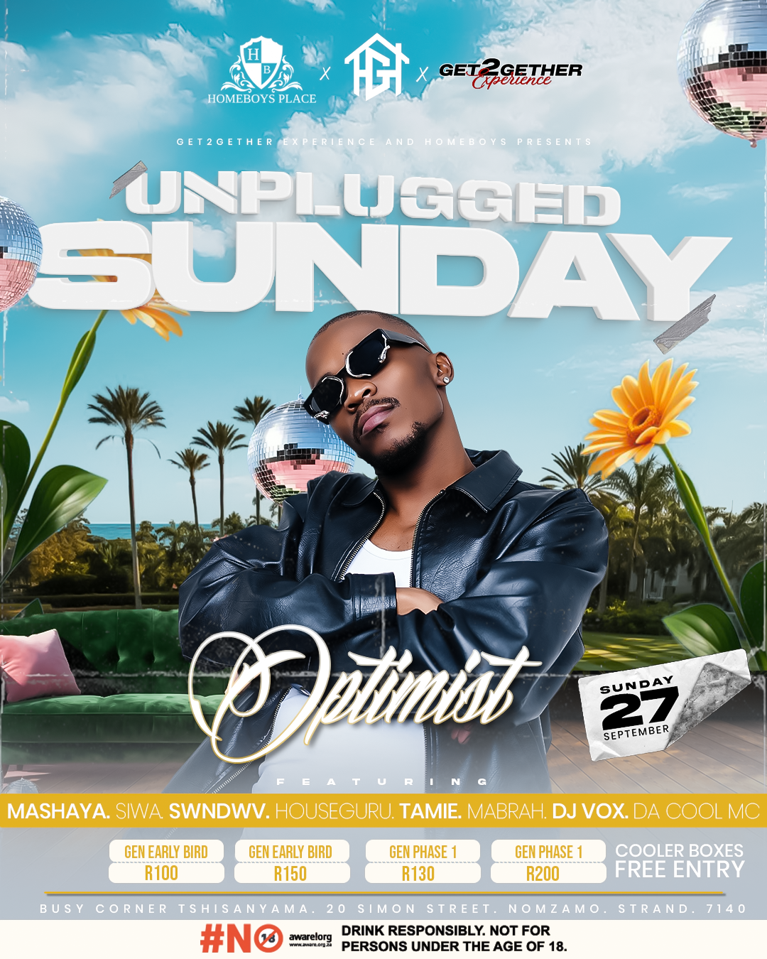 Get together experience and homeboys present unplugged Sunday
