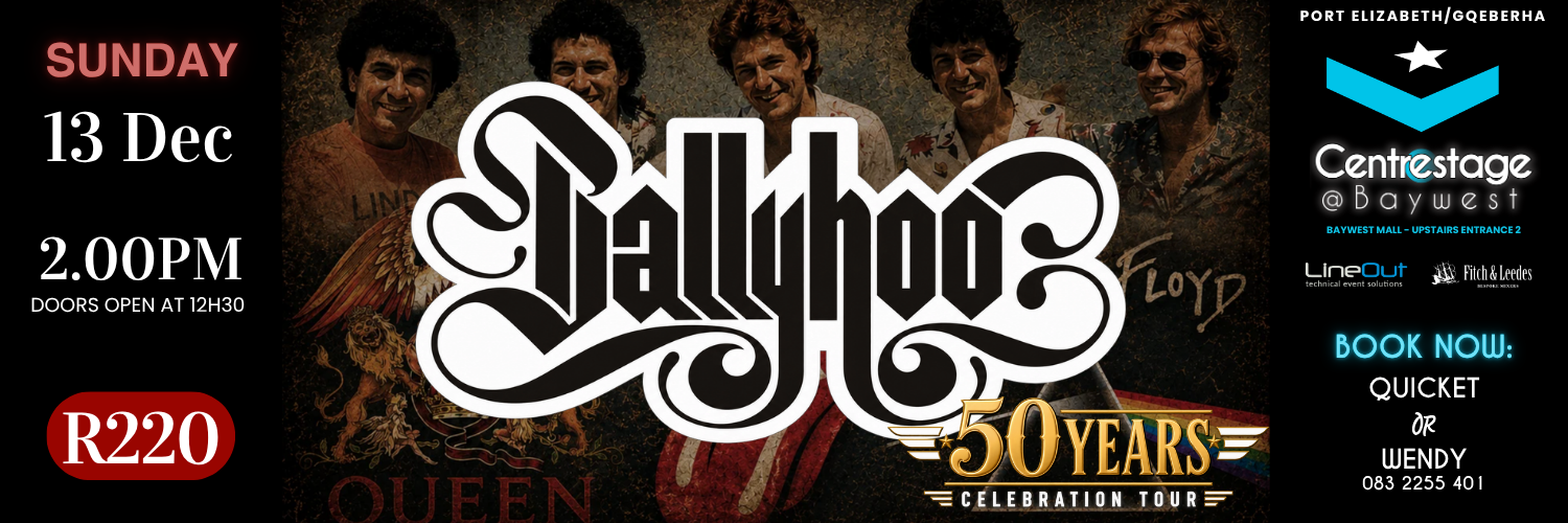 BALLYHOO- 50 Years Celebration Tour.  Sun,13 December 2026 - 14:00 at Centrestage@Baywest