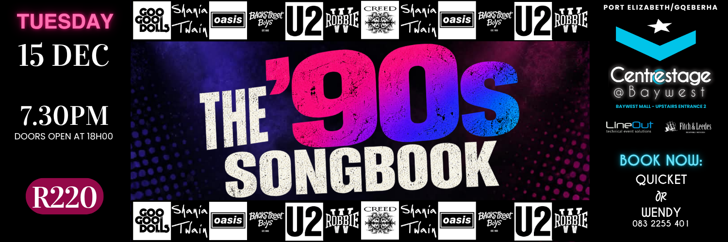 The Morning After Presents: THE 90’S SONGBOOK. Tue, 15 December 2026 - 19:30 at Centrestage@Baywest