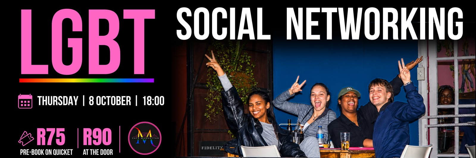 LGBT Social Networking - Cape Town - Thursday 8 October at Cafe Manhattans