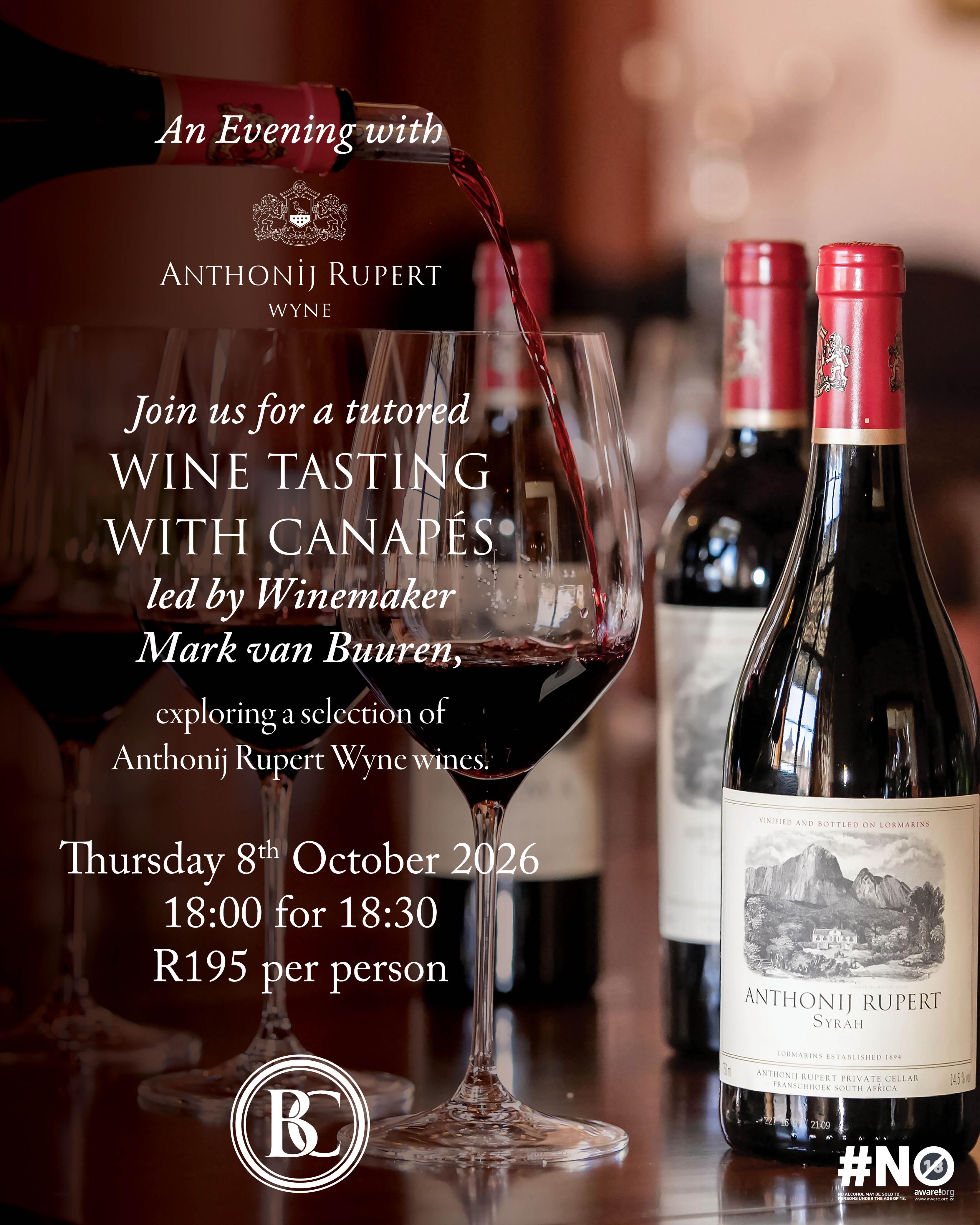 Anthonij Rupert Wines Tasting
