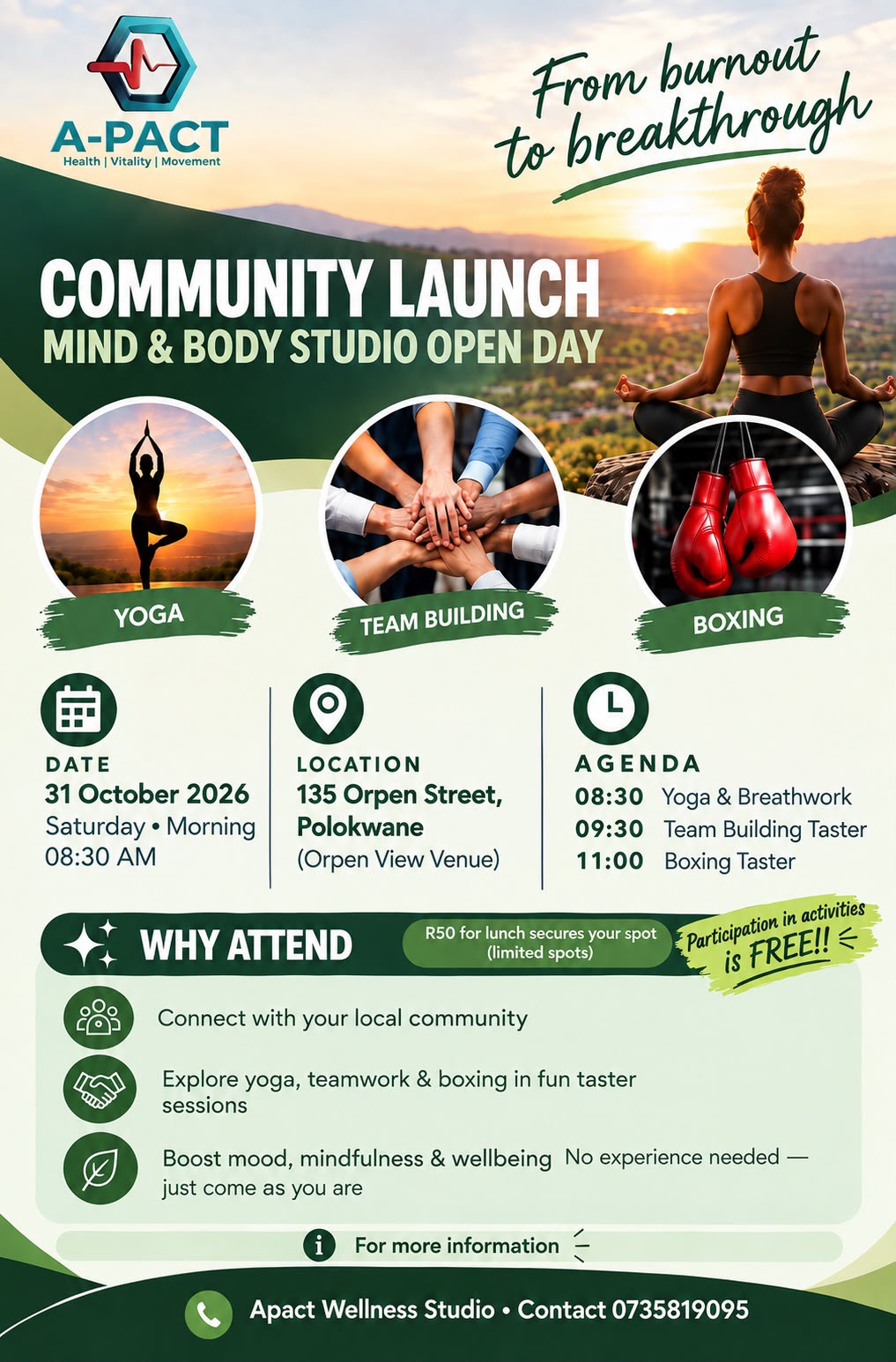COMMUNITY LAUNCH - MIND & BODY STUDIO OPEN DAY
