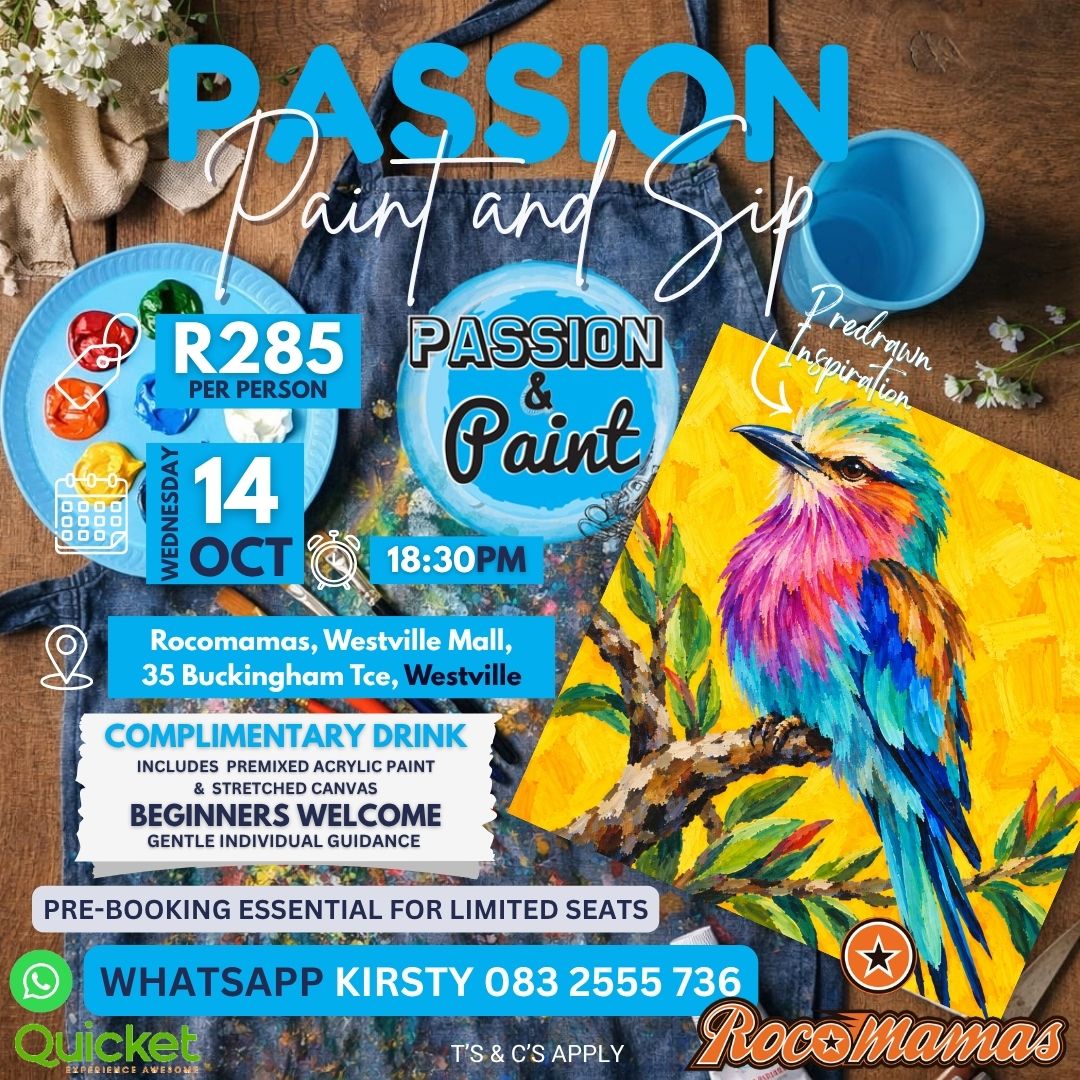 Passion Paint and Sip - Lilac-breasted roller
