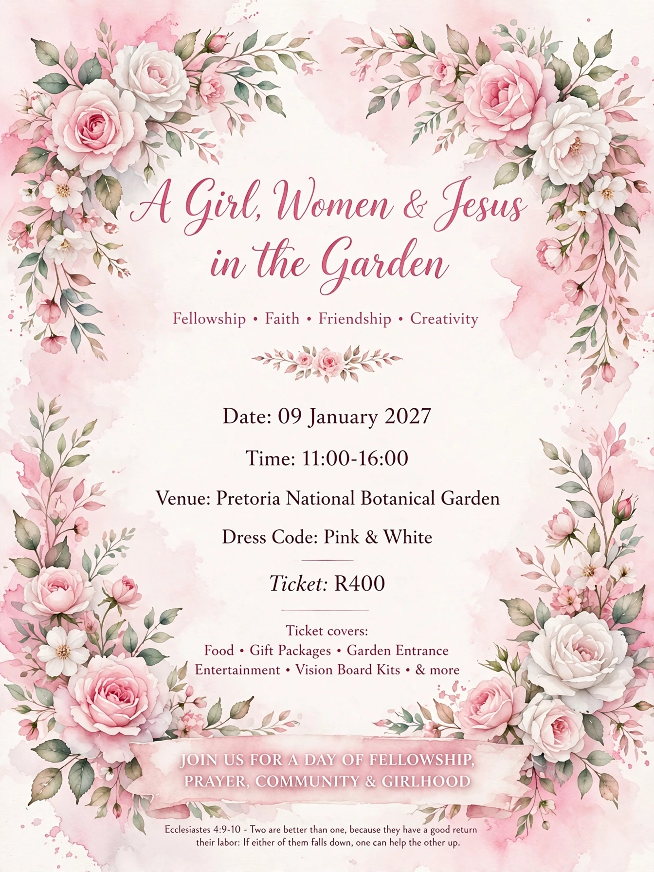 A Girl , Women & Jesus in the Garden