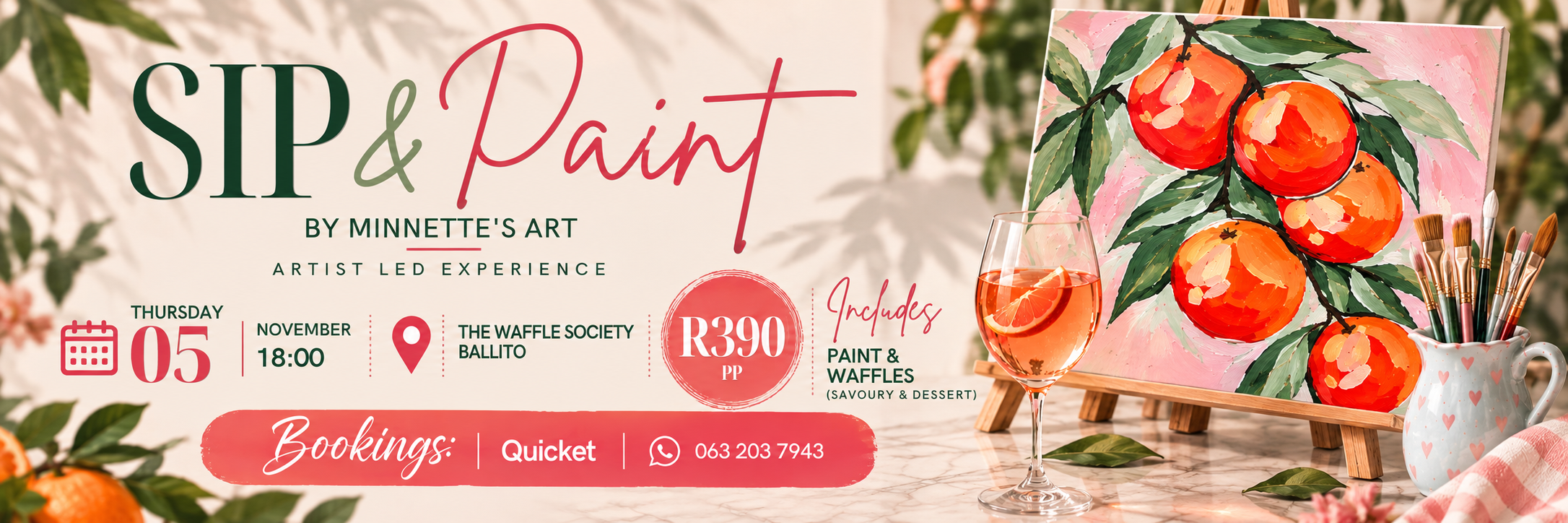 Sip & Paint - The Waffle Society - BALLITO