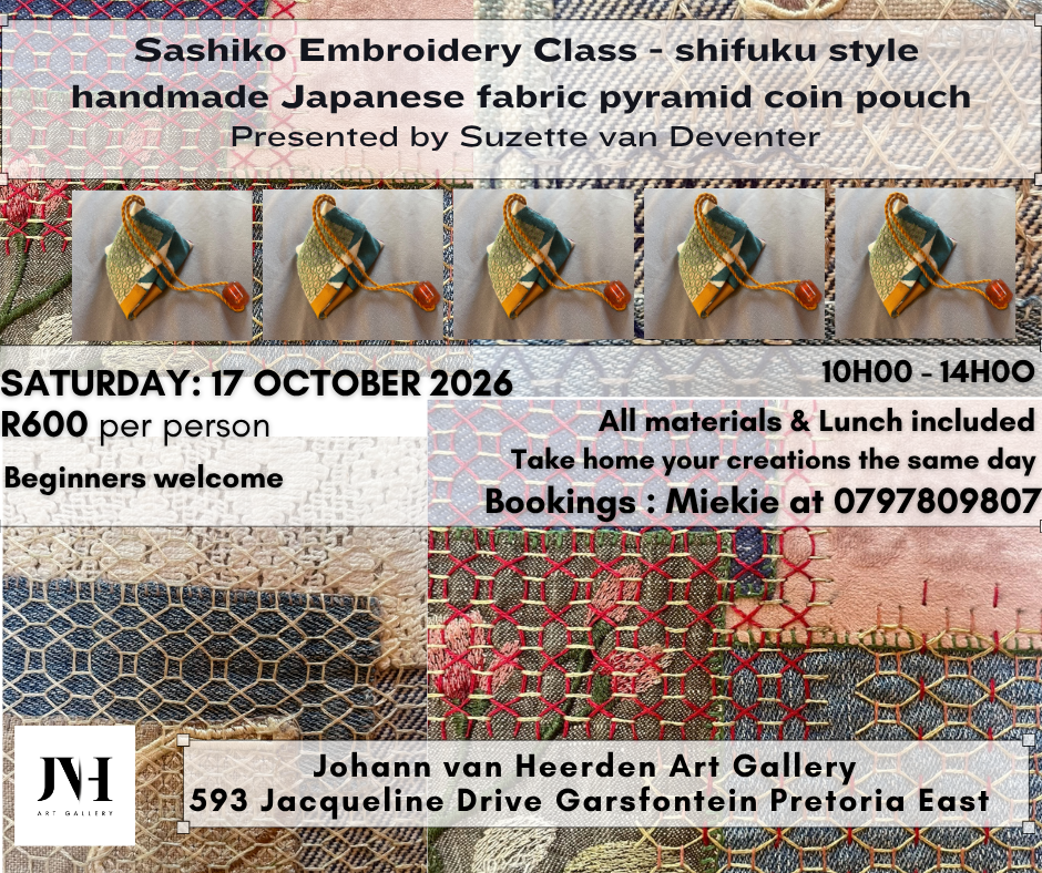 Sashiko Embroidery Class presented by Suzette van Deventer