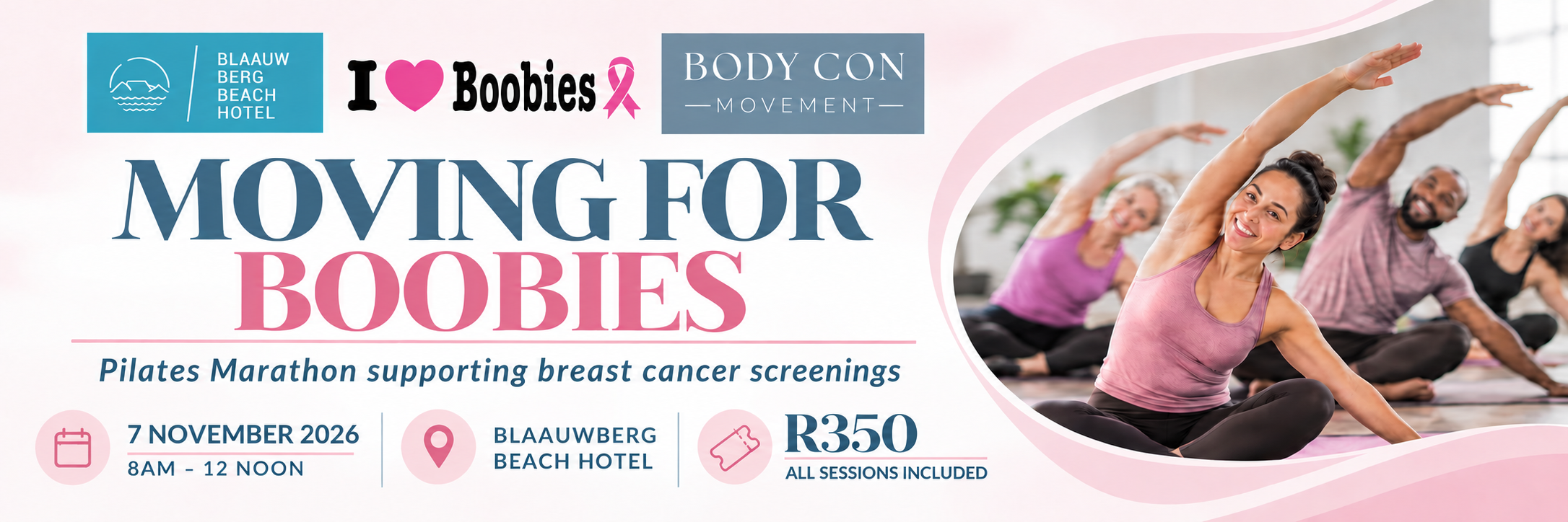 Move for Boobies! A Body Con Pilates Marathon,  supporting     I love Boobies