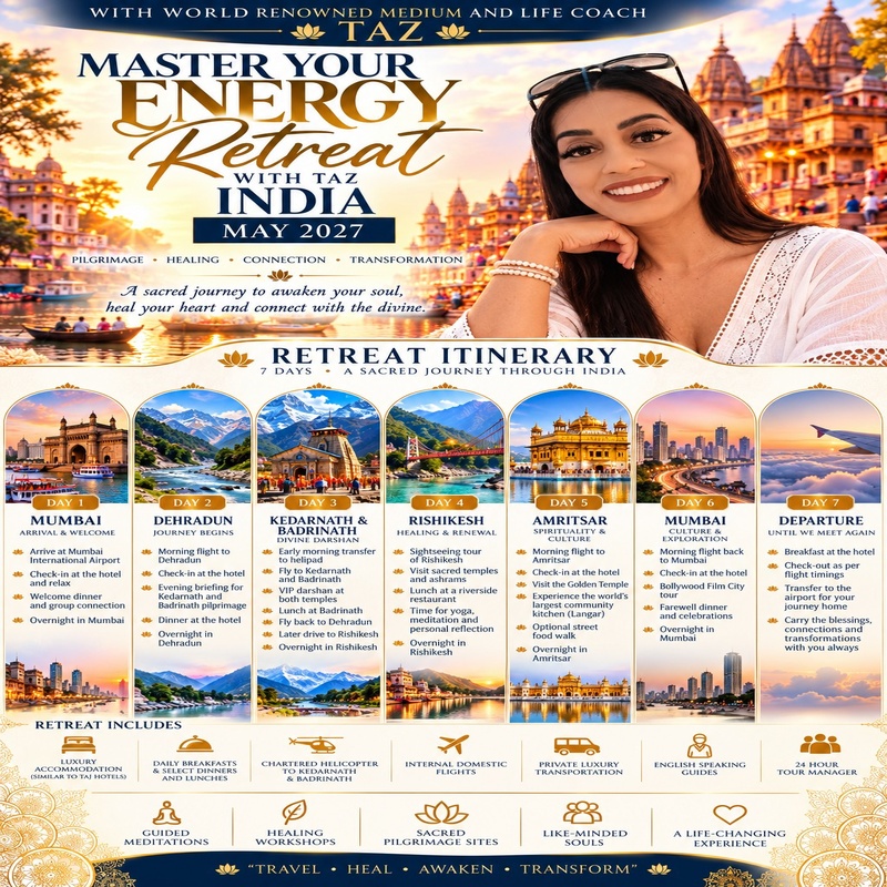 MASTER YOUR ENERGY WITH TAZ RETREAT: INDIA