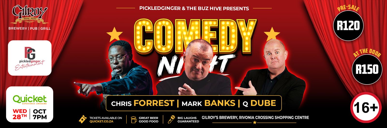 Comedy Night @ Gilroys Brewery 28 October